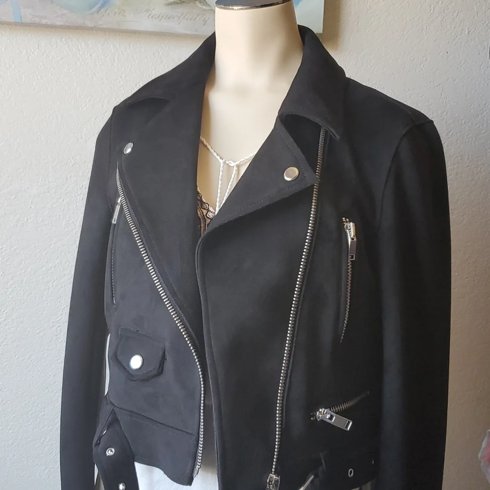 Zara Basic Outer ware faux suede jacket NWOT - Picture 5 of 13